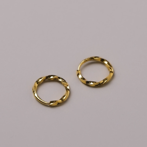 Chow Sang Sang 周生生 999.9 24K Gold Essence Knot Hoop Earrings for Women 95561E