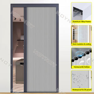 Sliding Door Non-Woven Fabric Honeycomb Door PVC Folding Door Waterproof Aluminum Frame For Home