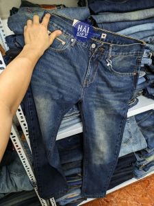quần bò nam lv vải nhật selvedge denim dáng đứng