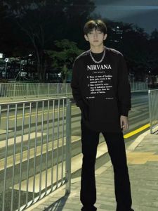 Áo Thun Dài Tay Cotton Phong Cách Mỹ Dày 260g in Chữ Thời Trang Nam Rộng Rãi Mùa Thu Mới Cho Thanh Thiếu Niên