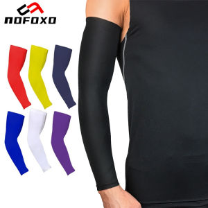 NOFOXO 1PCS Cooling UV Sun Protection Breathable Arm Sleeves Forearm Covers Anti-Slip Running Cycling Basketball Football