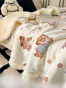 Lightweight Childrens Blanket for Naptime Sofa Cover Air Conditioning Throw Cartoon Shoulder Wrap Thin Towel Style Bedding