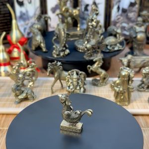 Tượng Nhỏ Phong Thủy Bằng Đồng Kiểu Dáng Chim Chu Tước  (Kích Thước: 4.6 x 3.6cm)