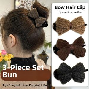 Princess Style Hair Accessories Cotton Linen Hair Grips Bun Maker Butterfly Knot High End Feeling Women New Model Hair Clips