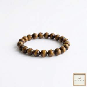 Origin Beads Co - Tiger Eye 8mm Stretch Bracelet - Gemstone Semiprecious Fashion Jewelry