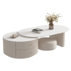 YINANWANG | Modern Minimalist Extendable Marble Coffee Table