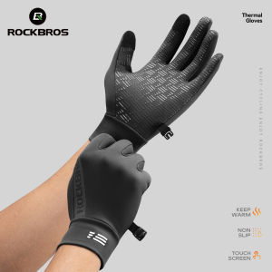 RockBros | ROCKBROS Cycling Gloves Winter Autumn Graphene Warm Gloves Non-Slip Touch Screen Windproof Full Finger Motorcycle Riding Gloves