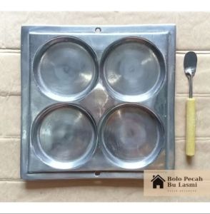 FREE SOTIL Cetakan Martabak Mini Lubang 4 / Cetakan Kue Leker / Cetakan Pancake / Cetakan Maklor Cilor Terang Bulan