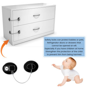Children's Safety Lock: Baby Window Safety Limit Lock with Key and Refrigerator Door Locks