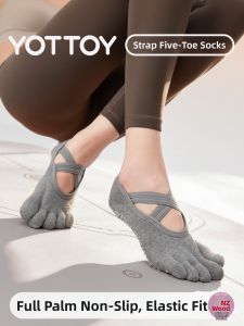 YOTTOY | Anti-slip Thin Yoga Socks for Pilates and Fitness Toe Separated Short Socks