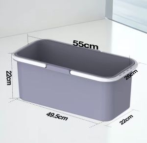 Long Rectangle Plastic Wet Mop Bucket Single Bucket Floor Cleaning Tool Durable Squeeze Water Bucket for Home Cleaning