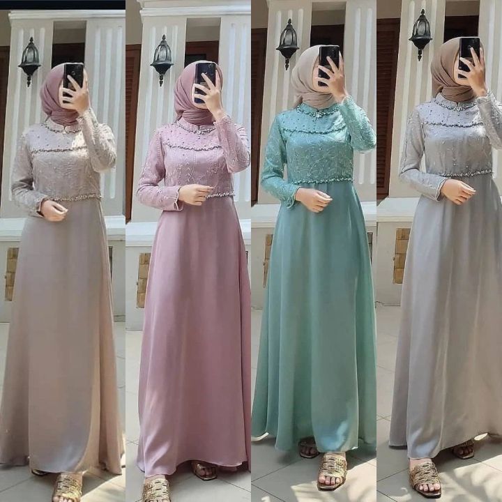 GRATIS ONGKIR BISA COD Model Gamis Terbaru 2022 Gamis Brokat