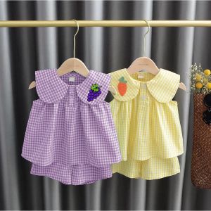 AQILA - Setelan Anak Perempuan Eiko Tartan / Set Baju dan Celana Pendek Anak