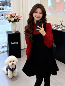 PEIZIXUAN | New Year Red Vest Dress Set Autumn 2026