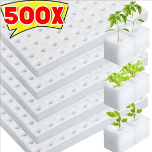 500Pcs Hydroponic Sponge Block Gardening Tool Square Soilless Cultivation Plant Seedling Greenhouse Sponge Vegetable Sprout Growth Base