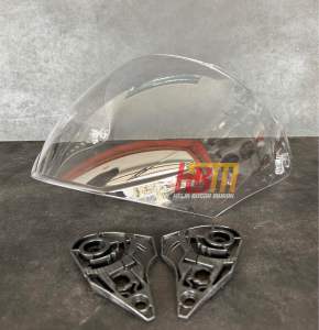 Paket Ganteng KACA HELM/FLAT VISOR ALV+BONUS RACHET+spoiler 2D+ Sticker 1 set