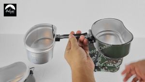 หม้อเดินป่า หม้อสนามอลูมิเนียม แบบทหารเยอรมัน | Aluminum Military Outdoor Cooking Pot