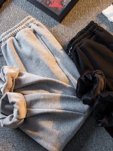 Winter Thickened Fleece Grey Sweatpants Mens Trendy Brand Autumn Winter Style Warm Casual Pants Handsome Mens Trousers