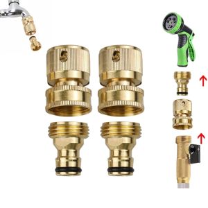 1PCS Brass Garden Hose Quick Connect Fitting3/4" Water Hose Connector Male Female Threads Universal Hose Adapter for Watering
