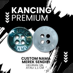 Kancing Baju Premium Motif Import Baju Kemeja Seragam 18L Atau 11cm Custom Nama Merek Sendiri 1 Gross