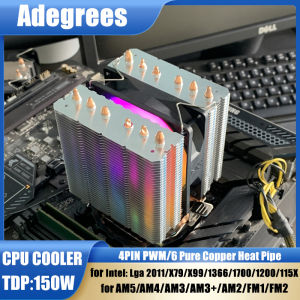 X99 CPU Air Cooler 6 Heat Pipes PC Procesor RGB Cooling fan for Intel LGA 1700 1200 1150 1151 1155 2011 X79 1366 AMD AM5 AM4 AM3