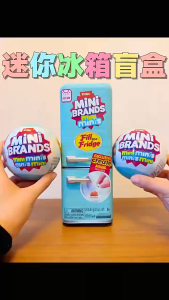 ZURU Mini Brands – Mini Refrigerator Toy Set Kawaii and Mini Capsule Fun Kids Toy DIY Refrigerator House Scene
