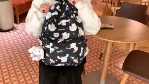 กระเป๋าเป้สะพายหลัง กันน้ํา ขนาดใหญ่ จุของได้เยอะ พิมพ์ลายการ์ตูน Cinnamoroll Sanrio สําหรับนักเรียน