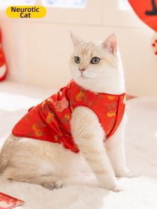 SHENJINGMAO | Winter Warm Cat Vest Traditional Chinese Tangzhuang