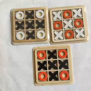 [Choo Choo Toy] Wooden 3D Puzzle XO Tic Tac Toe Game XO Chess Game Montessori Toy Mainan Tic Tac Toe 井字棋 - BT418