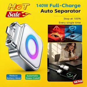 [ In Stock] Aitemay 140W Type-C Smart Auto Stop Charging Separator Fast Charger Phone Adapter Physical Full Charge Disconnector Automatically Cuts Power Ejects Phone  2Pcs