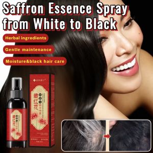 【ผมหงอกไม่ยาวอีกต่อไป】สเปรย์ Saffron Essence จากผมขาวเป็นผมดำ สเปรย์เร่งผมยาว เซรั่มป้องกันผมร่วง Polygonum บำรุงผม