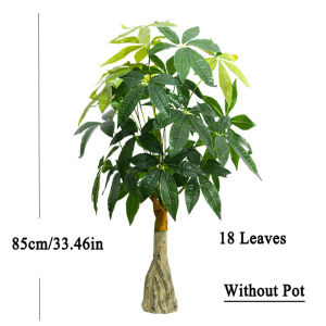 Kmitang | 65-95cm Large Artificial Lucky Tree Fake Schefflera Plants Tropical Palm Leaves Plastic Monstera Trees Branch For Home Decor