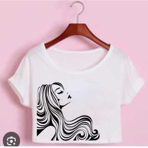 KROPTOP GAMBAR LUKISAN CEWEK ATASAN KAOS WANITA DEWASA