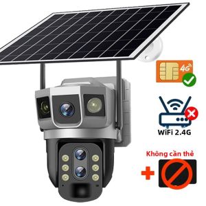 Camera Năng Lượng Mặt Trời 4G 12MP 6K HD Tích Hợp Pin Cảm Biến Chuyển Động PIR Hỗ Trợ Thẻ SIM Tầm Nhìn Ban Đêm Chống Nước Camera An Ninh Ngoài Trời Camera IP Màn Hình CCTV