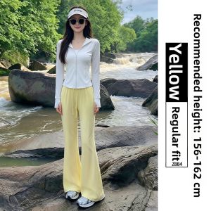 YAYANGREN | Lightweight Ice Silk Yoga Skinny Pants with Anti-mosquito and Sun Protection