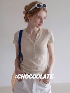 Slimming Henry Neck T-shirt