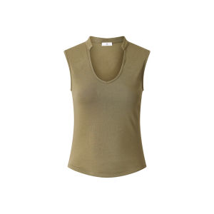 Some Idea Classic U-Shape Stand Collar Breathable Cotton Vest Slimming Casual Daily Top Womens Fashion Summer Vest