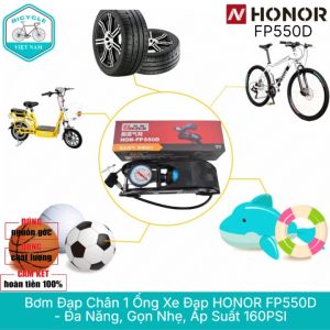 Bơm Đạp Chân 1 Ống Xe Đạp HONOR FP550D – Mạnh Mẽ Tiện Lợi Đa Năng