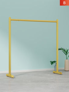 LINJIAXIAOZI | Golden Clothing Display Rack Stand Floor Type Hanger