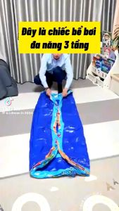 Bể bơi Hồ bơi gia đình 1 M 8 - 3 TẦNG đáy 2 lớp bơm hơi chống trượt an toàn ...