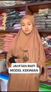 Mukena Terusan Dewasa Hadromaut Bahan Rayon Premium Super Adem Coklat Series