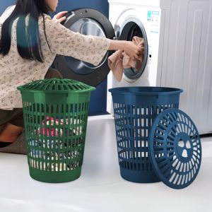 OFM-C1257 Keranjang Baju Kotor Bulat Set Tutup Serbaguna / Laundry Basket Keranjang Cucian Pakaian