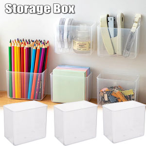 กล่องการจัดเก็บของเบ็ดเตล็ดติดผนัง3ชิ้นมีกาวในตัวรีโมทคอนโทรลที่วางโทรศัพท์ที่ใส่สำลีก้านเครื่องสำอางในห้องน้ำ 3ซับล่าง