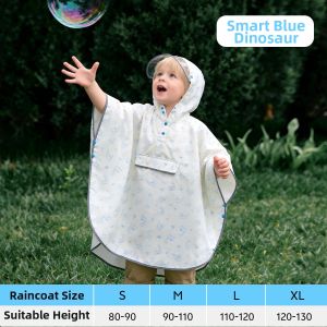 School Use Waterproof Childrens Raincoat with Large Brim