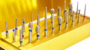 30Pcs/set Aluminium Dental Burs Kit with Holder Dental Diamond Burs for High Speed Handpiece Turbine + Burs Placement Box
