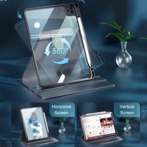 เคสไอแพด การหมุน 360 ° Case สำหรับ iPadAir11(ชิป-M2/3)Pro12.9 iPadgen11(A16) gen10 gen9 10.2 Air5 Air13 Pro10.5 Air2 gen6 9.7มีที่ใส่ปากกาค่ะ