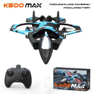 K500MAX Electric 4CH Remote Control Fighter 2.4G ED Lighting 360° Roll Throw Fly Fixed Attitude Hover RC Plane Aircraft