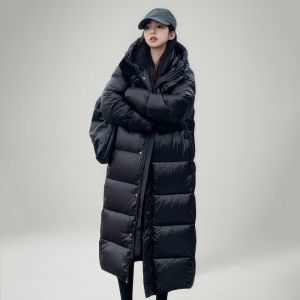 New Womens Hooded down Cotton Jacket Thickened Mid-length Over-knee Loose Warm Casual Versatile Large Size Cotton Coat
