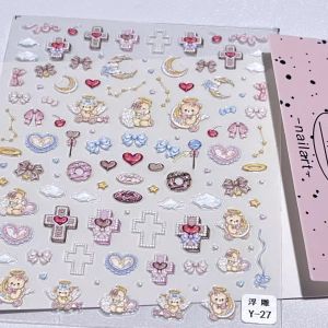 คลาวด์แองเจิล น่ารัก หมีถ้วยน้ำ 3D สติ๊กเกอร์เล็บ DIY บรรเทาความเครียดของขวัญสร้างสรรค์เทศกาลอุปกรณ์เดฟจอย C11117