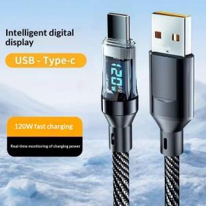 EELHOE | [NC]120W USB Type C Cable Fast Charging USB C Charger Cord 1.5M For Phone With Led Digital Display Cable[NC]